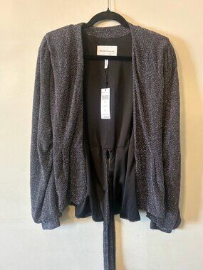 BCBGeneration Metallic Wrap Top